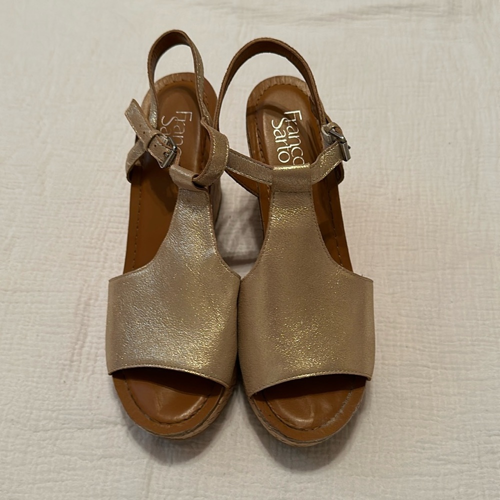 Franco Sarto Metallic Wedges size 8.5 GUC